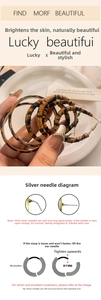 Detail of S925 silver needle on leopard print hoop earrings with adjustment guide