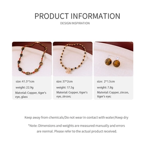 Spécifications détaillées des matériaux et dimensions du kit de bijoux en œil de tigre