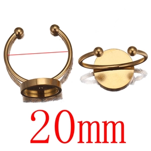 Detailed view of 20mm gold stainless steel ring blank base for DIY jewelry making
