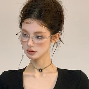 Retro Rectangle Metal Frame Glasses Anti Blue Light Optical Eyewear Frame Fashion Vintage Style For Adult
