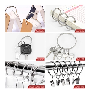 Versatile silver metal loose-leaf binder rings for binding cards, keys, and curtains