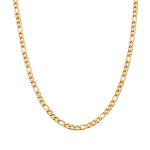 Collana classica a catena Figaro da 5 mm in acciaio inossidabile placcato oro 18K da donna