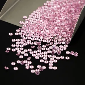 Pink Round Zirconia Loose Stones Sparkling Cubic Zirconia For Jewelry Making DIY Nail Art Decoration Women Accessories Elegant Synthetic Gemstones