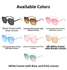 Detailed collection of square oversized sunglasses in seven stylish assorted colors