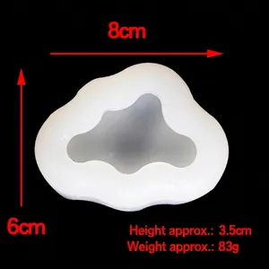 3D cloud shaped silicone mold for cake decorating and soap making measuring 8x6x3.5cm