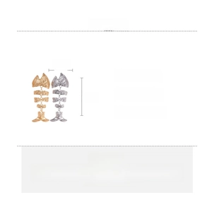 Detailed size chart for exaggerated alloy fishbone earrings with floral patterns