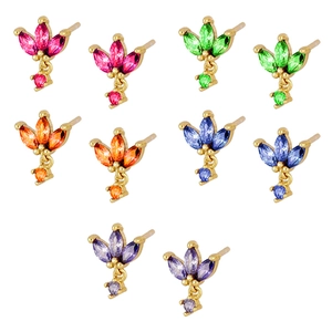 Marquise Cut Cubic Zirconia Butterfly Stud Earrings With 925 Sterling Silver Earring Post Copper Elegant Jewelry