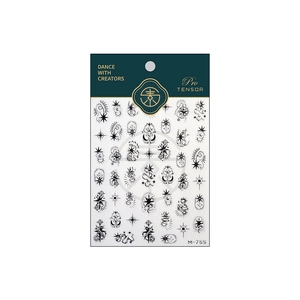 Dark gothic moon and snake pattern nail art stickers M-789 with mystical star totems