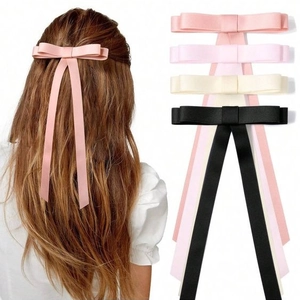 Large Bowknot Hair Clip Long Streamer Satin Ribbon Sweet Balletcore Coquette Style Hair Accessory For Women Girls