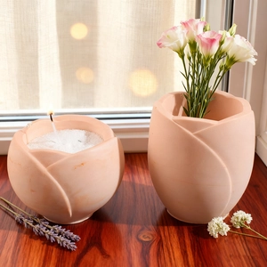 Tulip bud resin silicone mold for DIY flower vase and candle holder plaster craft