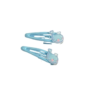 Cute light blue ocean whale hair clips with glitter for girls and women, 2 pieces