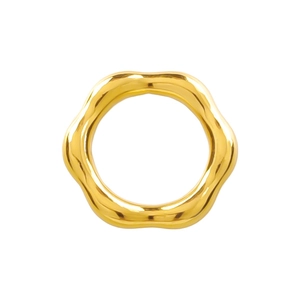 Golden 304 stainless steel hexagonal wavy pendant for DIY necklace jewelry making