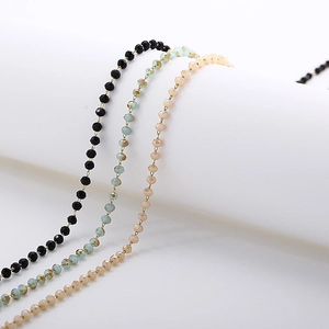 Faceted crystal beaded glasses chain for sunglasses with comfortable anti-lost strap lanyard