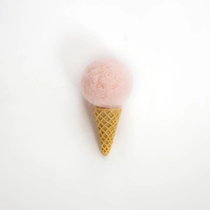 Pink wool felt ice cream ornament for Christmas tree DIY decorations and crafts