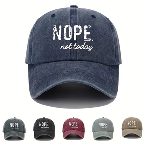 Vintage Washed Cotton Baseball Cap For Men Women Adjustable NOPE Letter Print Dad Hat Casual Sunshade Snapback Outdoor Cap