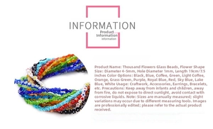 Detail of 4-5mm colorful millefiori flower beads for handmade DIY jewelry crafts