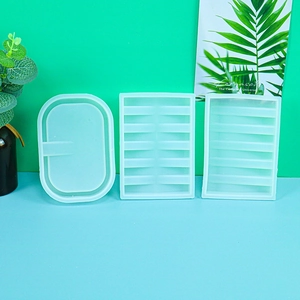Three-piece set of translucent silicone molds for DIY resin soap dishes and trays