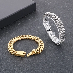 Iced out 12mm Cuban link bracelets in gold and silver finish with sparkling zircons