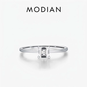 Moissanite Ring 925 Sterling Silver Asscher Cut Geometric Simple Sparkle Engagement Wedding Fine Jewelry For Women