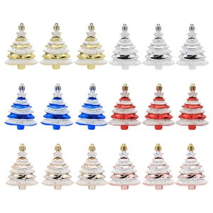 Set of 15 colorful Christmas tree pendants in gold, silver, blue, red and rose gold