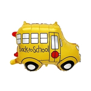 Ballon bus scolaire jaune en aluminium avec texte Back-to-School pour fête d'école