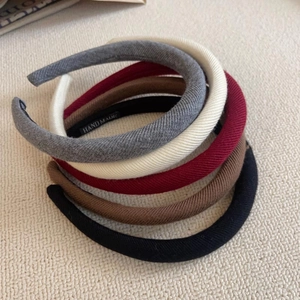 Retro plaid headbands in five colors with ribbed fabric and handmade label