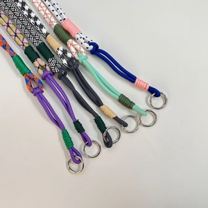 Adjustable nylon braided shoulder strap with silver metal ring for crossbody bags