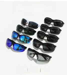 Vue détaillée de neuf options de couleurs pour lunettes de sport polarisées demi-cerclées