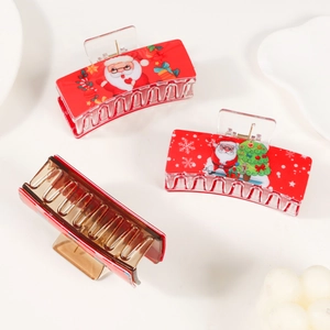 Pinces à cheveux de Noël avec motifs Père Noël pour coiffures de fêtes élégantes