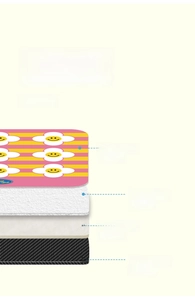Cross-section of 4-layer diatom mud placemat with cartoon pattern and non-slip rubber base