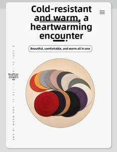 Selection of multi-colored wool berets for women displayed in a classic fan-shaped layout