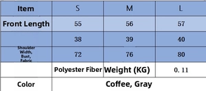 Detailed size chart for sleeveless open back top with S, M, L measurements in centimeters