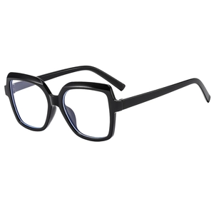 Classic black square frame glasses with a bold retro style shown at a 45-degree angle