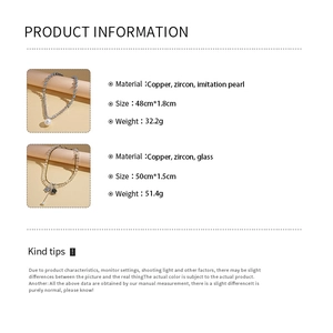 Detailed product specifications for lightweight luxury zircon beaded geometric necklaces