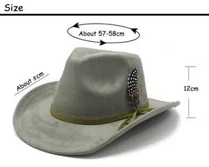 Guide des tailles montrant 57-58cm de tour de tête pour ce chapeau de cowboy en daim