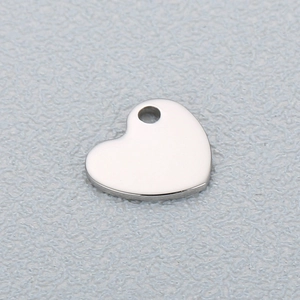 Heart Charm Pendant Stainless Steel Polished Shiny Finish DIY Jewelry Making Findings Accessories For Necklaces