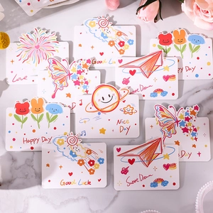 Carte de Vœux de Dessin Animé Minimaliste Dessinée à la Main pour Anniversaire Mariage Fête Cadeau Décoration Carte en Papier Cartonné