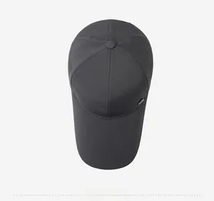 Top view of breathable mesh baseball cap with detailed grid texture and stitching