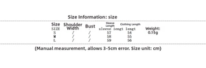 Detailed size chart for Bohemian batwing sleeve top showing measurements in centimeters