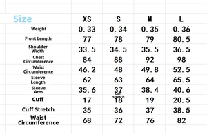 Detailed sizing chart for women's square neck dress with measurements for XS to L sizes