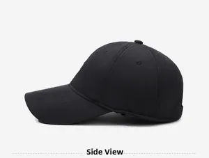 Side view of men's winter baseball cap with thick windproof fabric and classic six-panel design