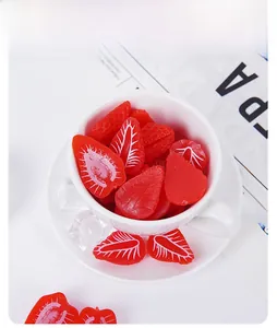 Detailed realistic strawberry slices with textures for DIY miniature food photography