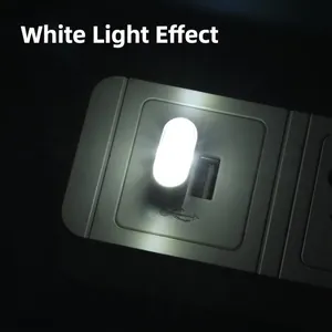 Mini capsule USB LED night light with white light effect for portable indoor use