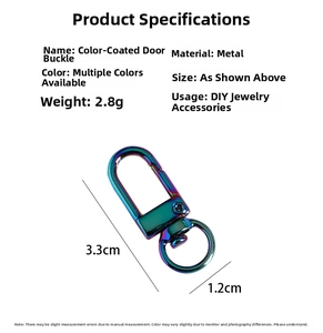 Iridescent metal lobster clasp for DIY accessories with 3.3cm by 1.2cm dimensions
