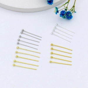 18k gold plated ball head pins in gold and silver for DIY jewelry and earring making