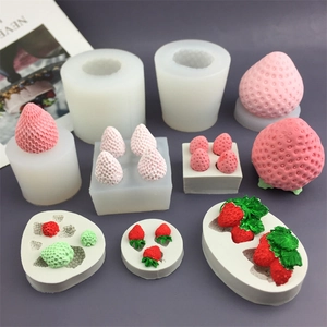 Strawberry Silicone Mold Flexible DIY Baking Tool For Cake Chocolate Aromatherapy Candle Handmade Soap Realistic Shape