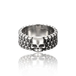 Skull Head Ring Stainless Steel Gothic Retro Punk Vintage Hardcore Biker Jewelry For Men