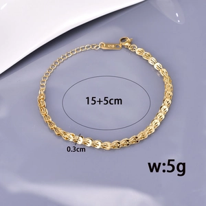Elegant 18k gold phoenix tail chain bracelet with 15+5cm length and K18 hallmark