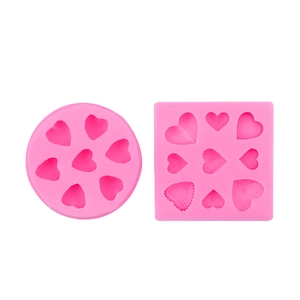 Herzförmige Silikonformen in rundem und quadratischem Design für Schokoladen-Backen