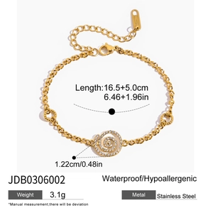 Détails du bracelet en acier inoxydable 18K avec pendentif croix et dimensions précises